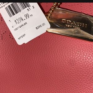 Coral pink authentic coach bag
